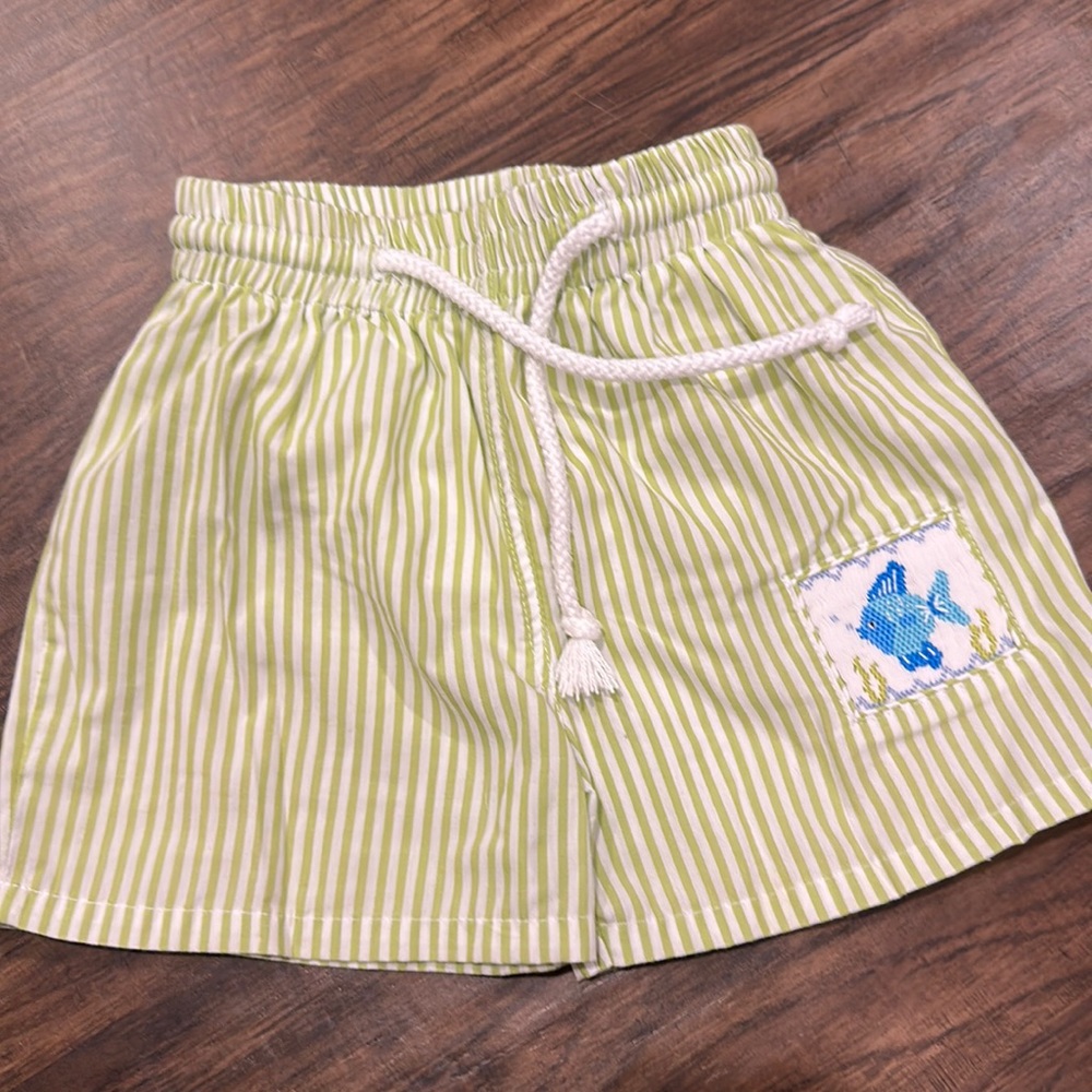 Toddler Boys Smocked Swim Trunks